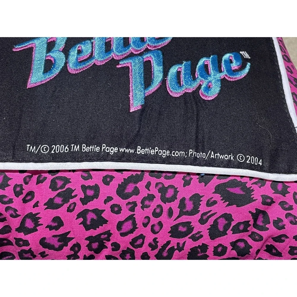 Lot Of 3 Bettie Page Pillows Pink Leopard Print Blue Tassels 14x14‎ Betty Decor